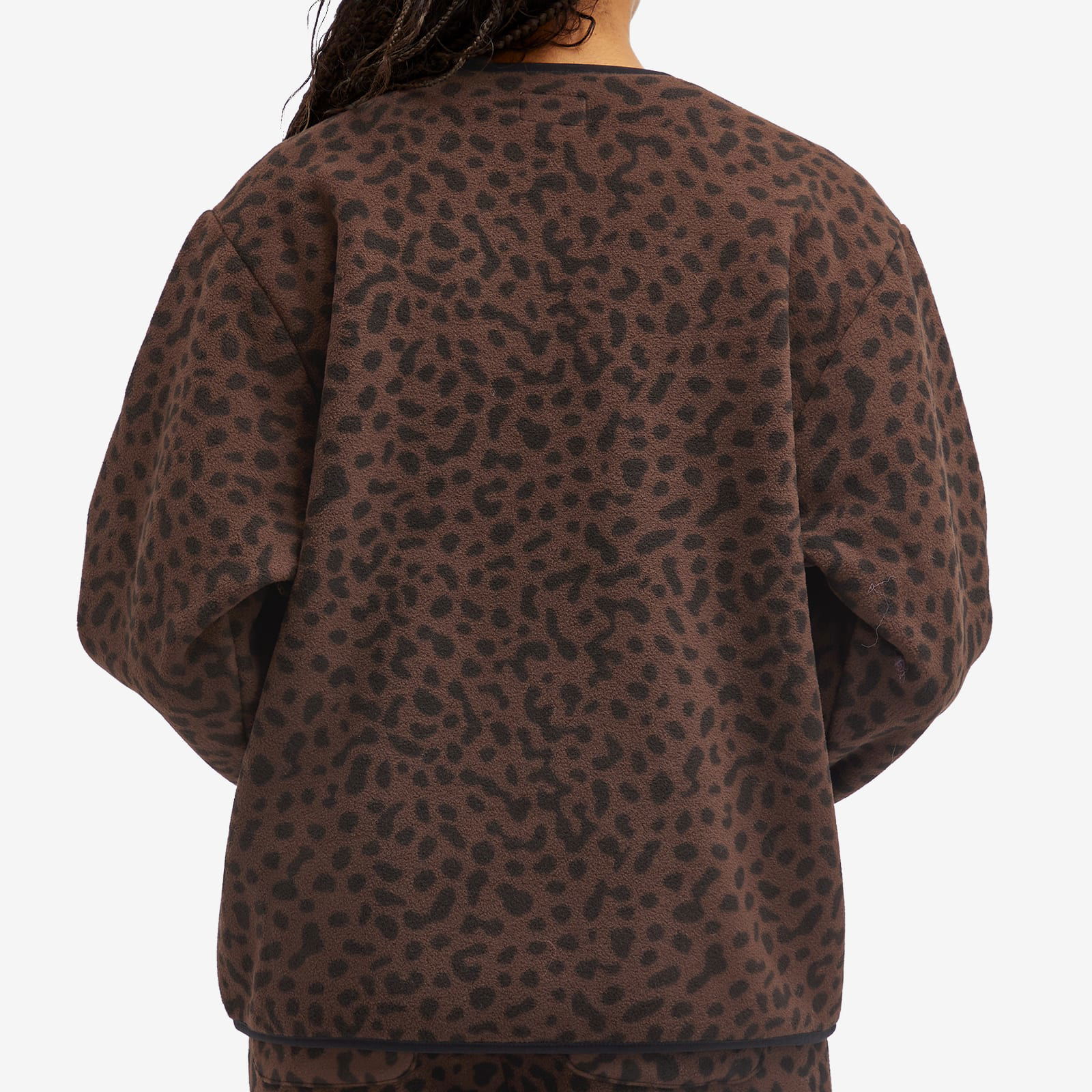 Brown Leopard Print Fleece Liner Jacket