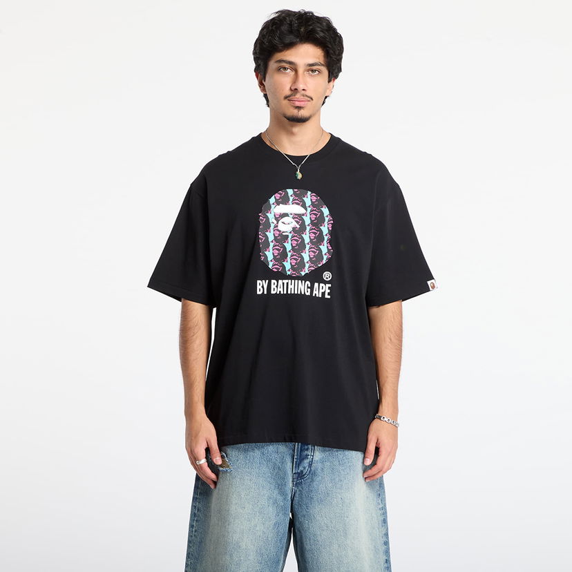 Tričko BAPE Ape Head Pattern Relaxed Fit T-Shirt Čierna | 001TEL801309MBLK