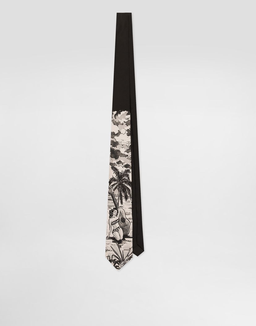 Opasok Dolce & Gabbana Dolce & Gabbana Pin-up Print Silk Tie Čierna | GT147EG0TJ4HN5RM