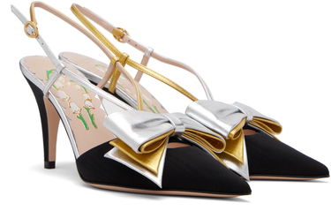 Starostlivosť o obuv Valentino Valentino Garavani Bowow Slingback Heels Čierna | 7W2S0MX4QLJ, 3