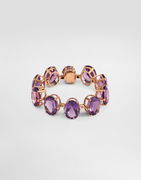 Anna Bracelet In 18-carat Red Gold With Amethysts And Diamonds