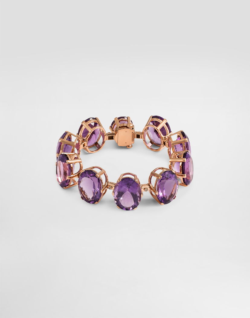 Náramok Dolce & Gabbana Anna Bracelet In 18-carat Red Gold With Amethysts And Diamonds Fialová | WBSB1GWAME18M307