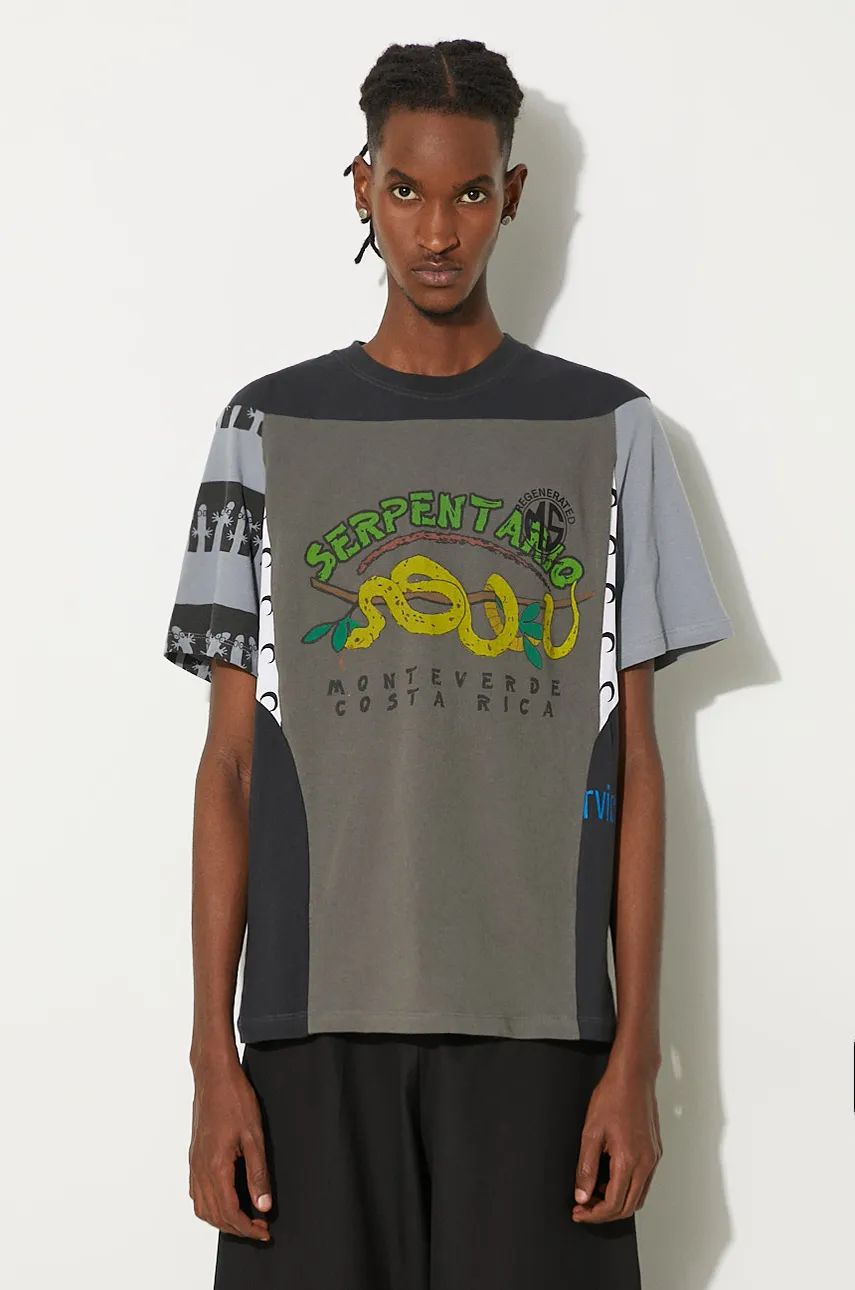 Tričko Marine Serre Regenerated Graphic Print Regular Fit T-Shirt Šedá | MTT080A.UJER0003, 0