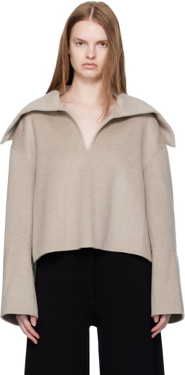 Sveter Nanushka Nanushka Maxe Cropped Wool Sweater Béžová | NW25PFJK12992, 0