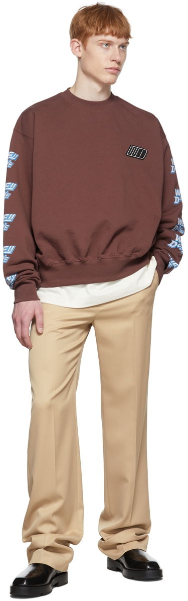 Mikina We11done We11done Cotton Graphic Sweatshirt Hnedá | WD-TS1-22-693-U-BR, 3