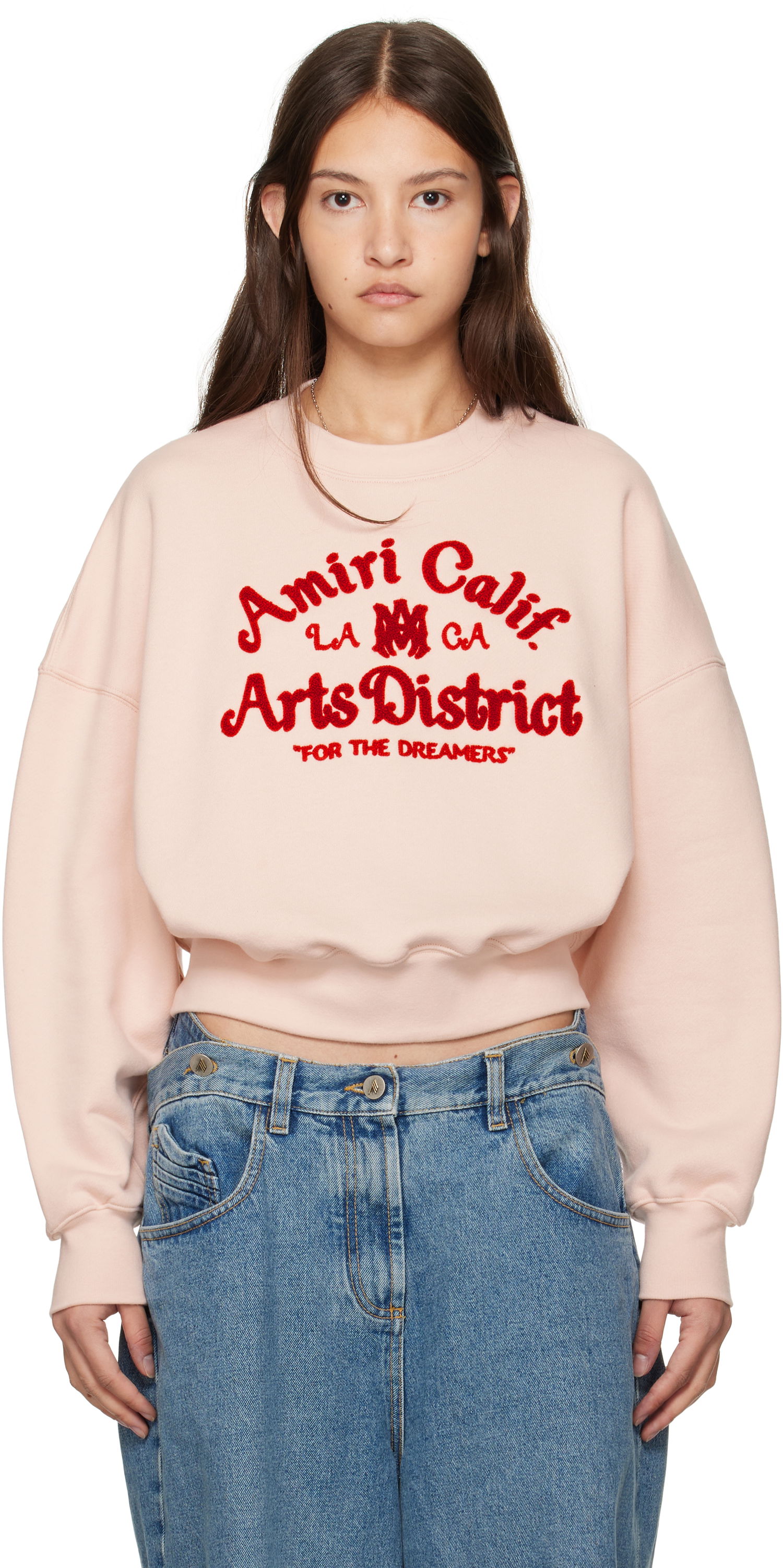 Mikina AMIRI 'Arts District' Cropped Sweatshirt Ružová | AWJYCW1020, 0