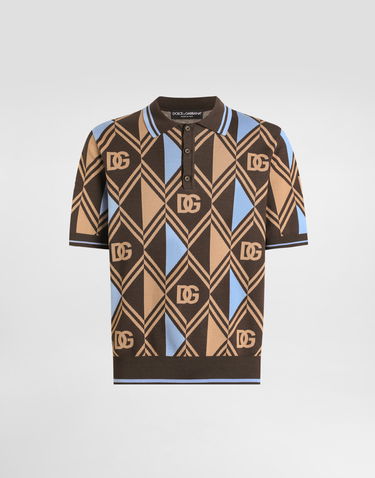 Polo tričko Dolce & Gabbana Dolce & Gabbana Cotton-Jacquard Piqué Polo Shirt Hnedá | GXZ89TJBCHBM9495, 0
