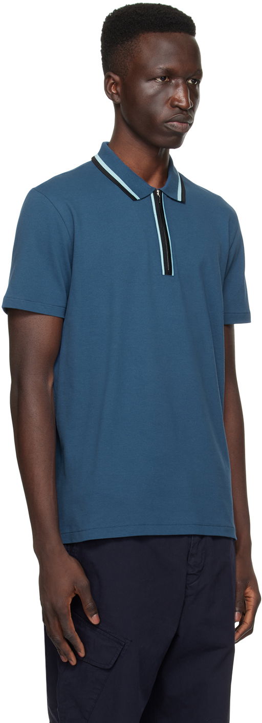 Polo tričko Paul Smith PS Paul Smith Zip Polo Modrá | M2R-322Y-M21511-46, 1