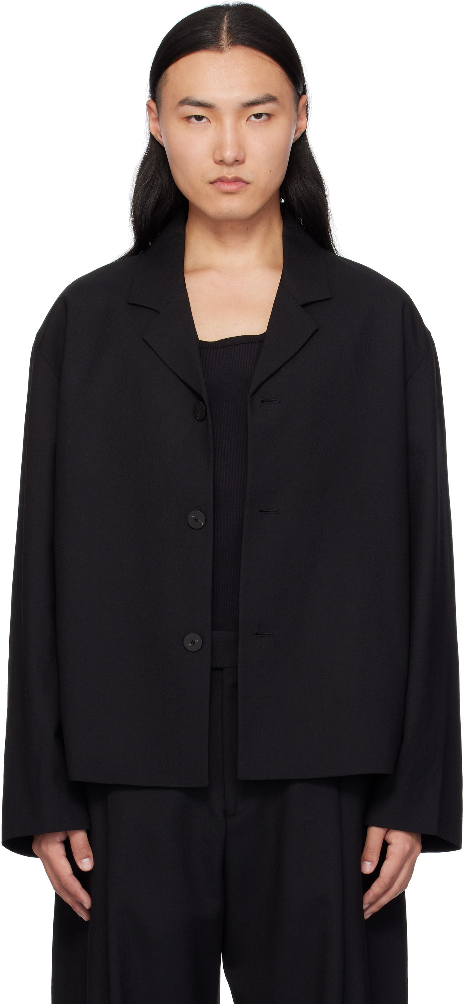 Bunda Studio Nicholson Studio Nicholson Ferro Wool Jacket Čierna | FERRO SNM - 1269, 0
