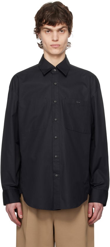 Košeľa WOOYOUNGMI WOOYOUNGMI Cotton Back Logo Shirt Čierna | W251SH07, 0