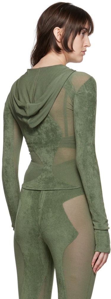 Mikina Dion Lee Paneled Zip-Up Hoodie Zelené | C7075P22, 2