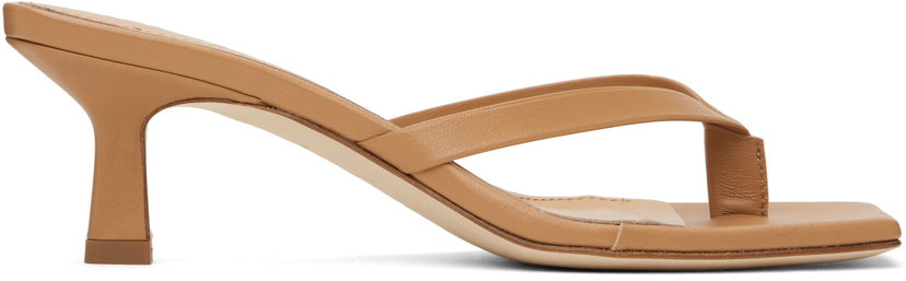 Doplnky Aeyde Aeyde Wilma Leather Toe-Post Heeled Sandals Hnedá | A11-HS-ADRS55CI-0221-717-007
