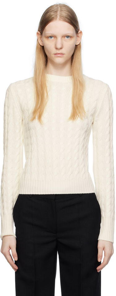 Sveter TOTEME TOTEME Petite Cable Knit Sweater Biela | 234-WRTWTP172-YA0008, 0