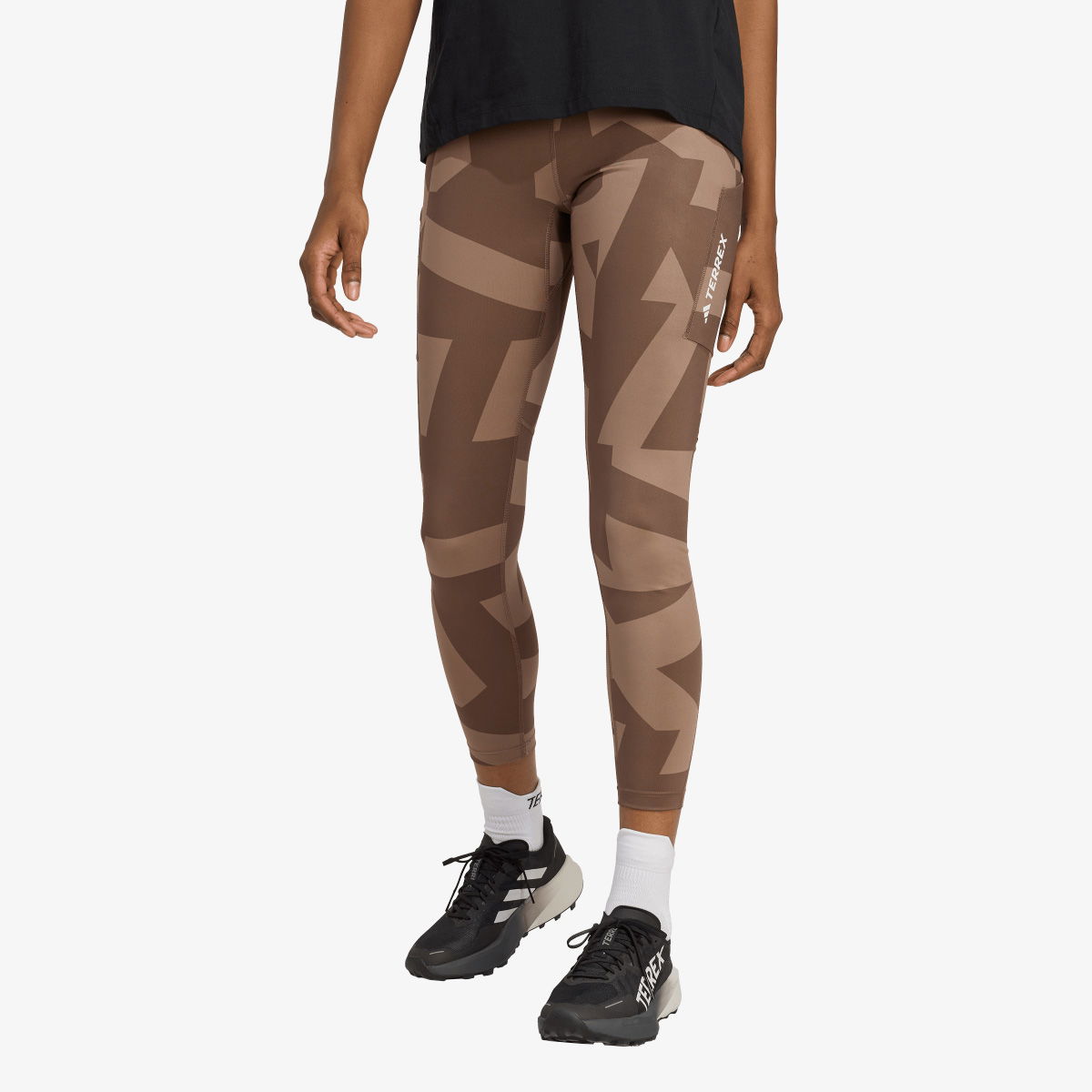 Ponožky adidas Originals Mid-Rise 7/8 Trail Running Tights Hnedá | JM0426, 1