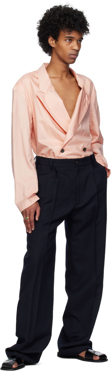 Bunda Dries Van Noten Dries Van Noten Sateen Double-Breasted Blazer Ružová | 251-020717-1526, 3