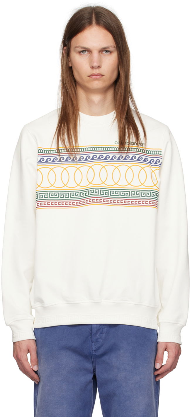 Mikina Casablanca Sweatshirt With Print Biela | MF24-JTP-001-01, 0