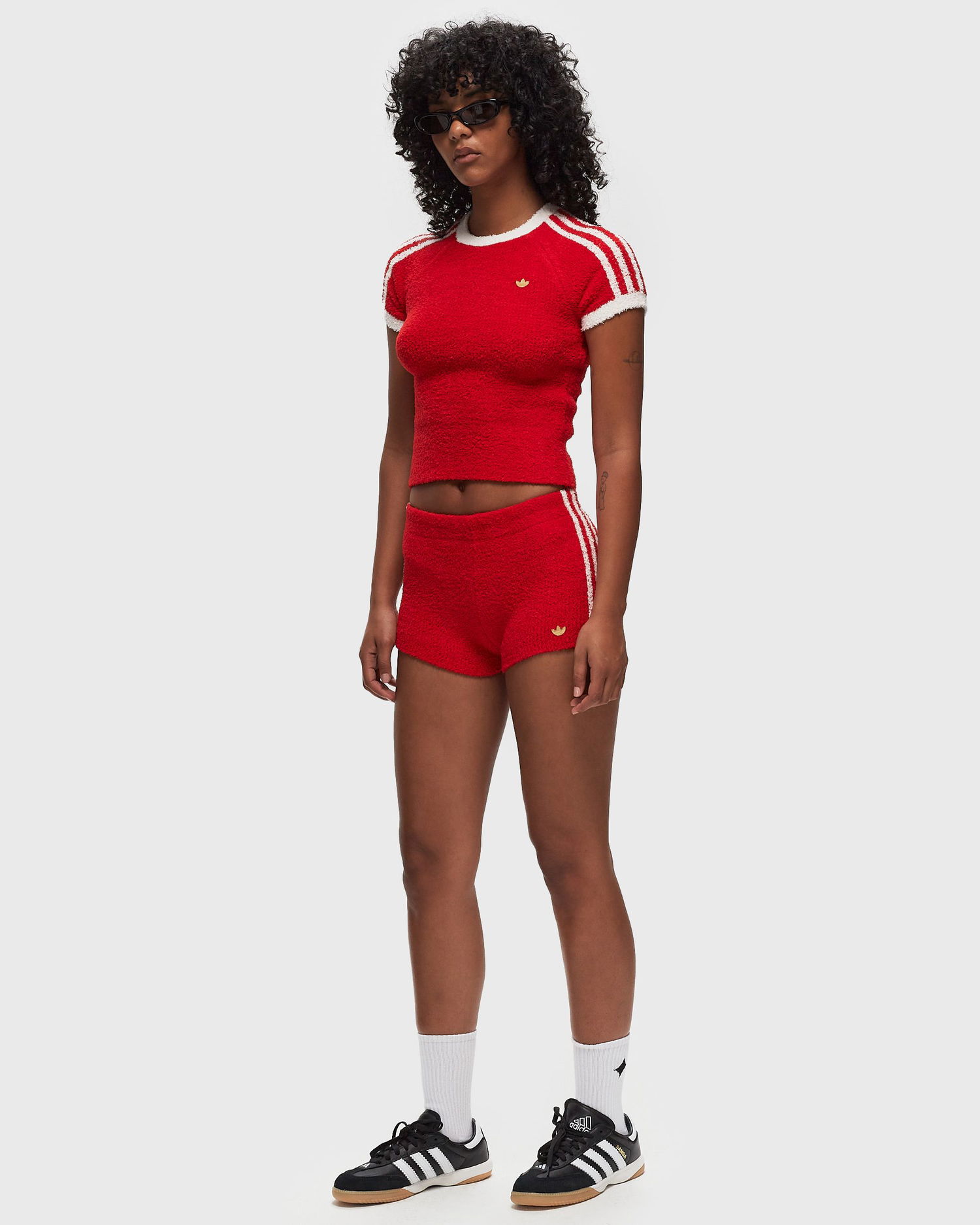 Šortky adidas Originals Adidas WMNS KNIT SHORT women Casual Červená | IX0941, 1
