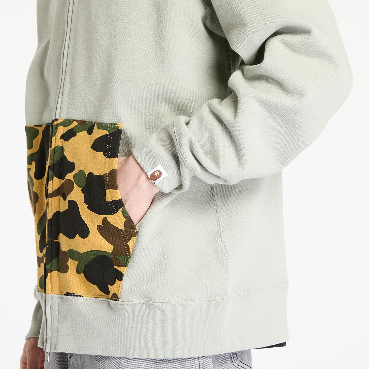 Mikina BAPE A BATHING APE 1st Camo Shark Full Zip Double Hoodie Zelené | 001ZPL301007MOLD, 1