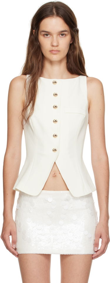 Vesta GUIZIO Guizio Troyes Sleeveless Peplum Top Biela | P25107W142, 0