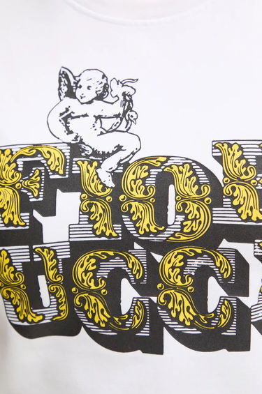Crop Top Fiorucci Cropped Graphic T-Shirt Biela | W01FMTSH094CJ03WH01, 3