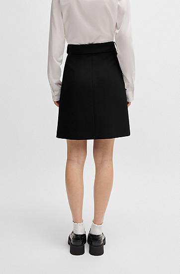 Sukňa BOSS Mini Skirt with Belt and Wrap-Style Front Čierna | 50545768, 1