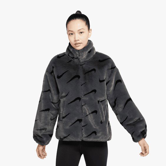 Bunda Nike Plush Jacket Čierna | DQ6842-070, 1