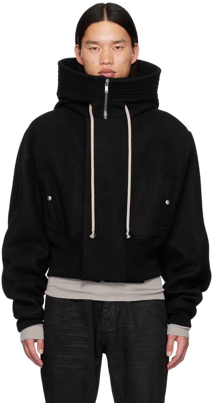 Mikina Rick Owens Cropped Bomber Jacket With High Neck Čierna | RU02D6774 WSF, 0