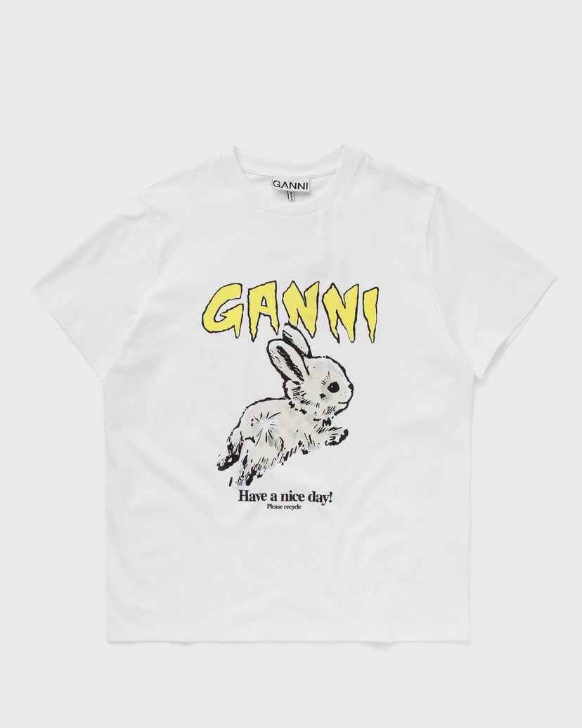 Tričko GANNI Basic Jersey Bunny Relaxed T-shirt Biela | T3996-151