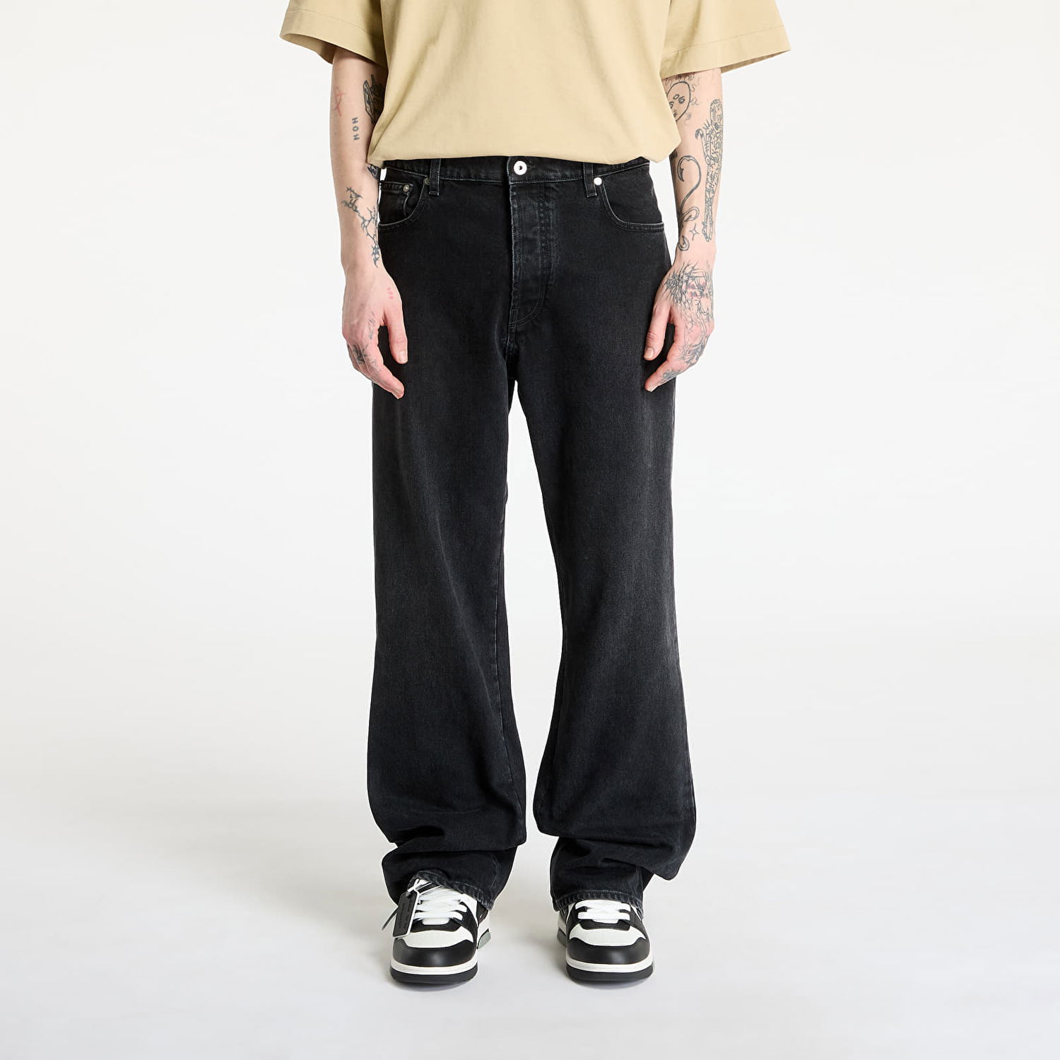 Džínsy Off-White Off-White Diag Outl Relaxed Jeans 32 Čierna | OMYA18JS25DEN0051350, 0