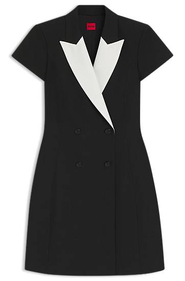 Šaty BOSS Contrast-Lapel Blazer Dress Čierna | 50544765, 0