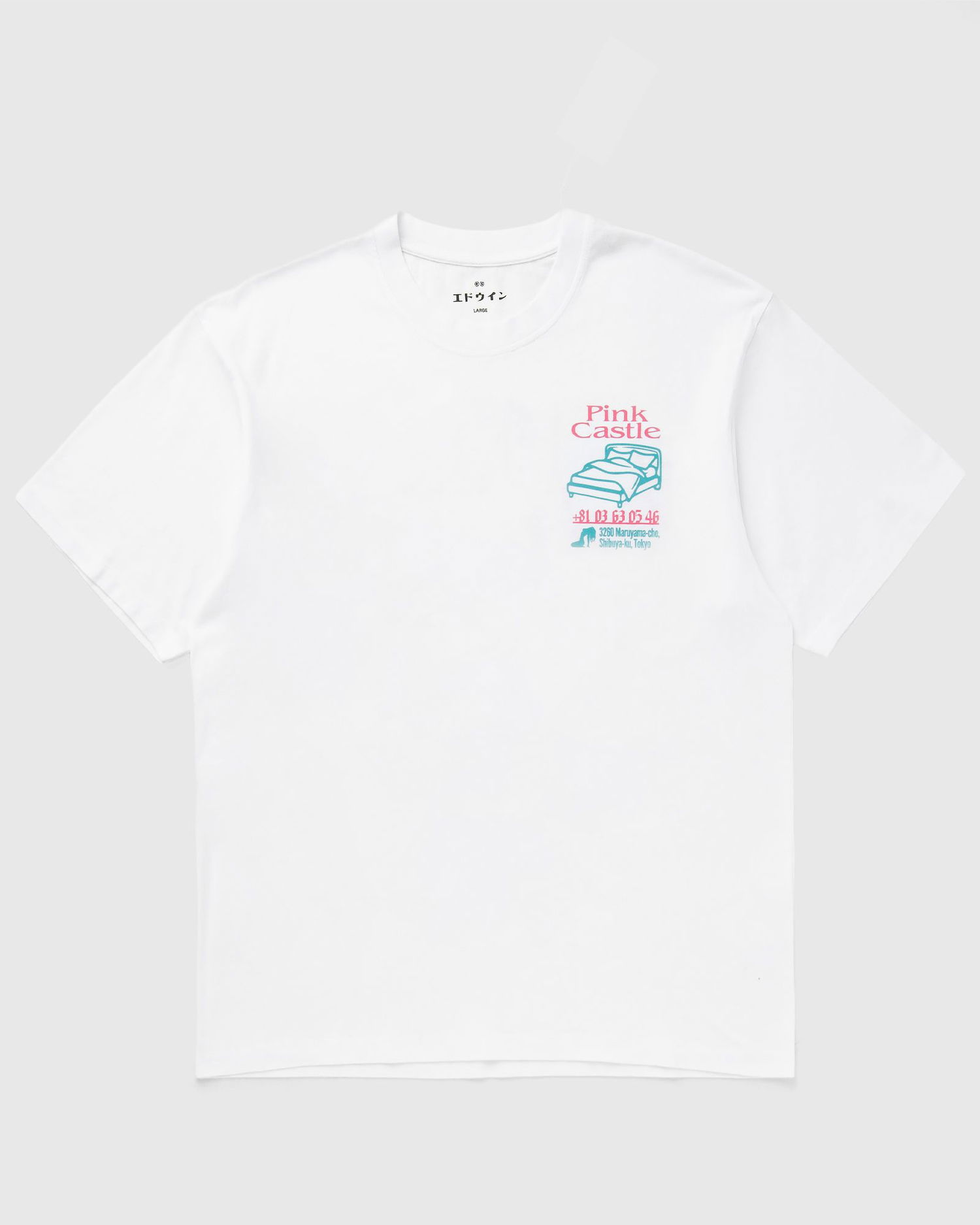 Tričko EDWIN Pink Castle Graphic T-Shirt Biela | I036397-0267, 0