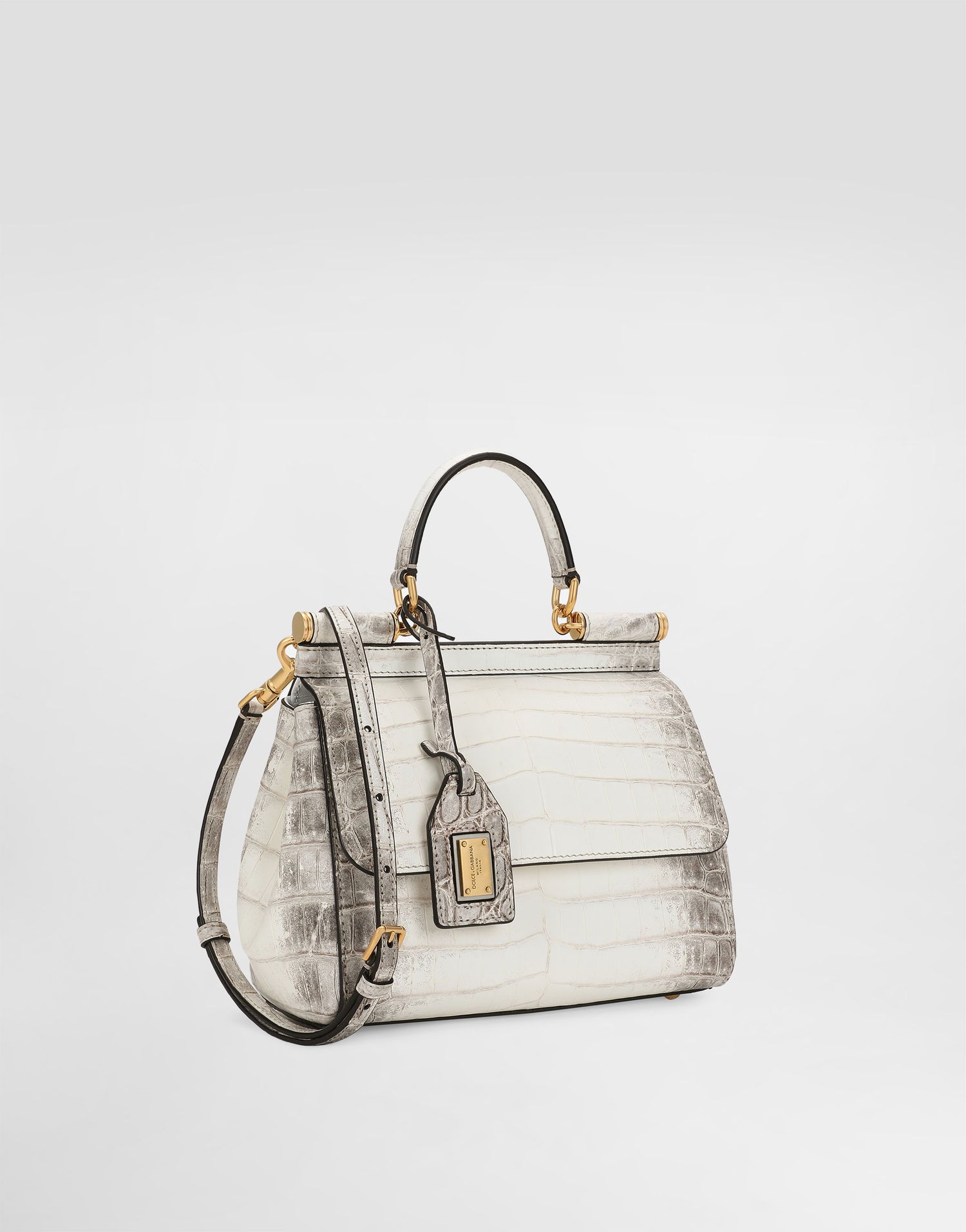 Kabelka Dolce & Gabbana Dolce & Gabbana Medium Sicily Handbag Crocodile Leather Biela | BB6003B2EM180001, 1