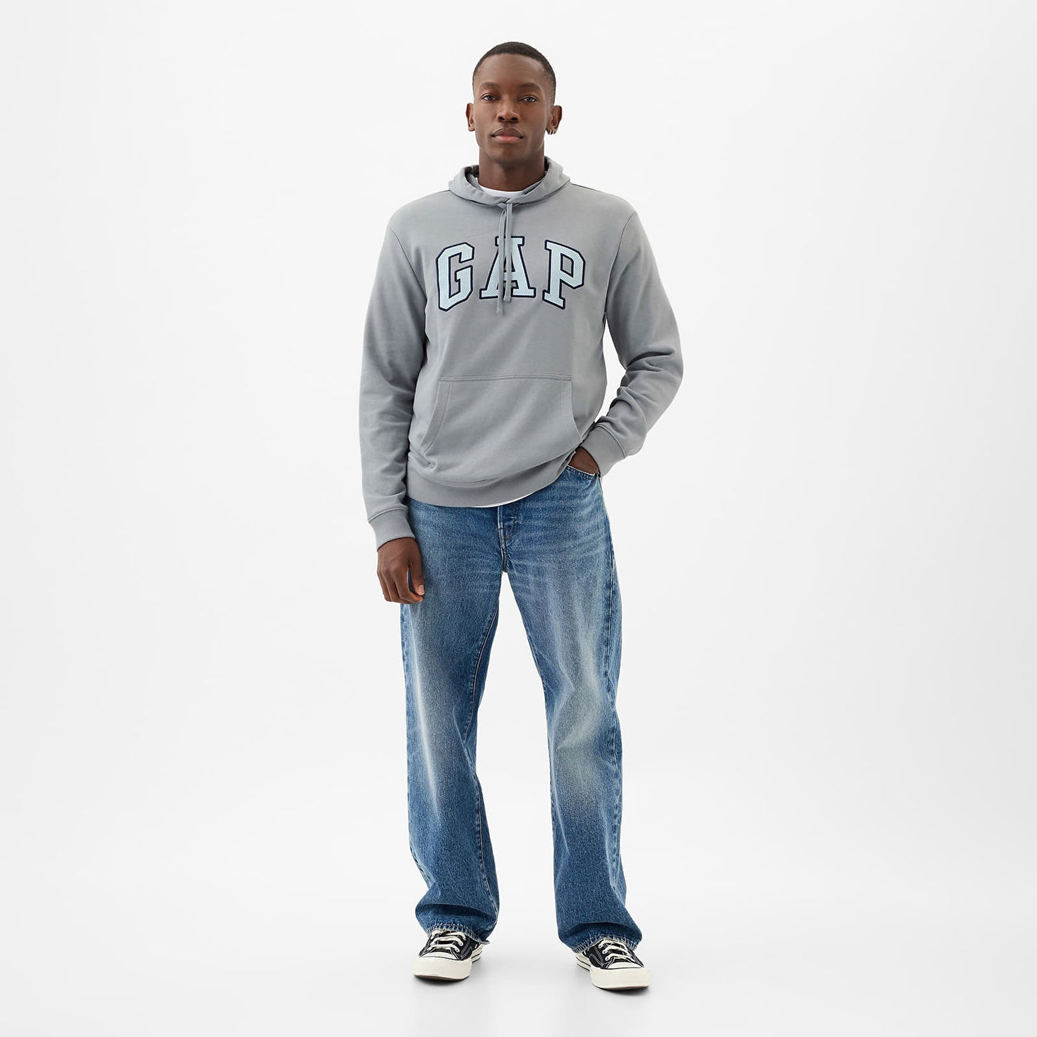 Mikina GAP French Terry Pullover Logo Hoodie Storm Cloud 623 Šedá | 868458-02, 1