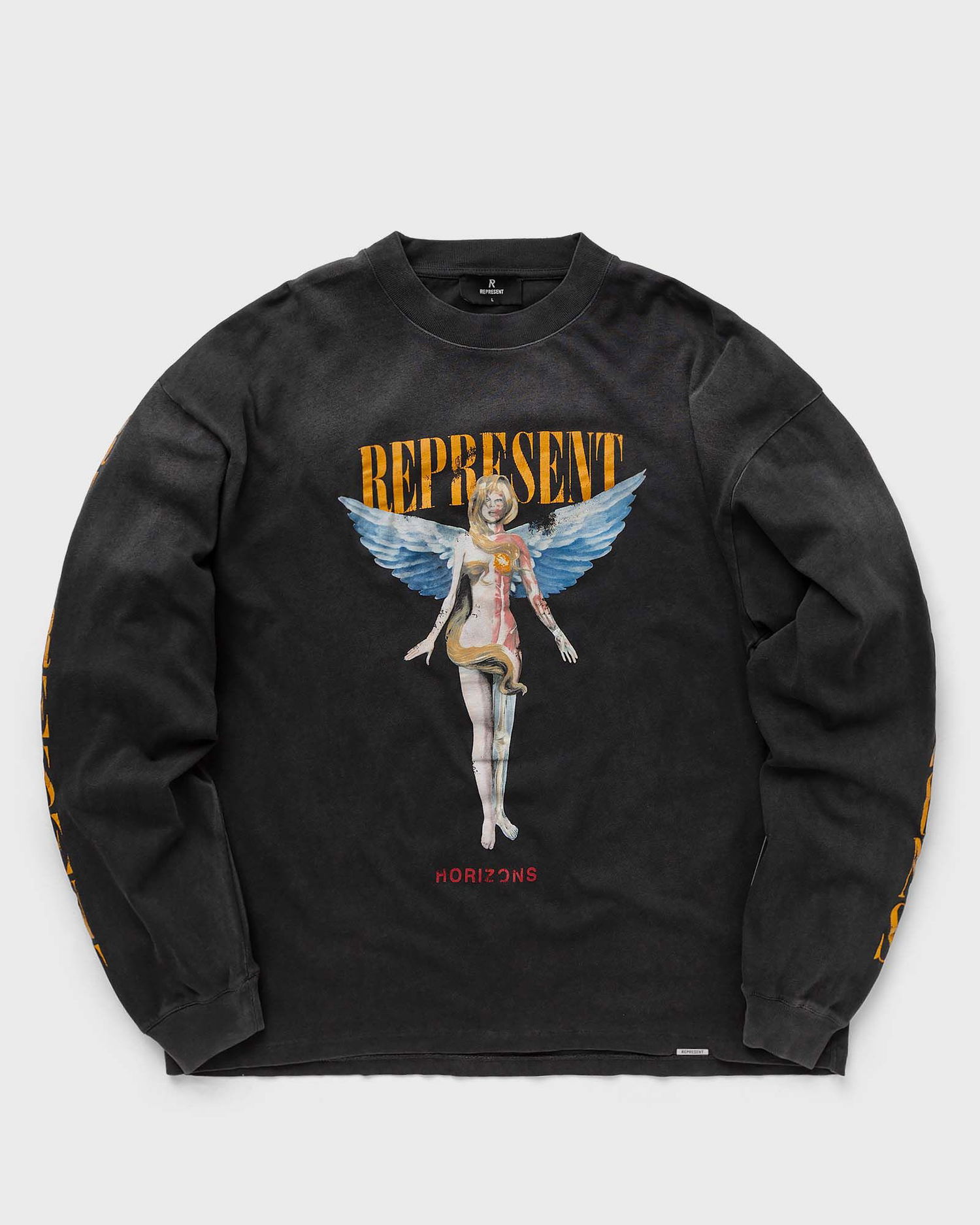 Tričko Represent Clo Represent REBORN LONG SLEEVE T-SHIRT Čierna | MLM447-444, 0