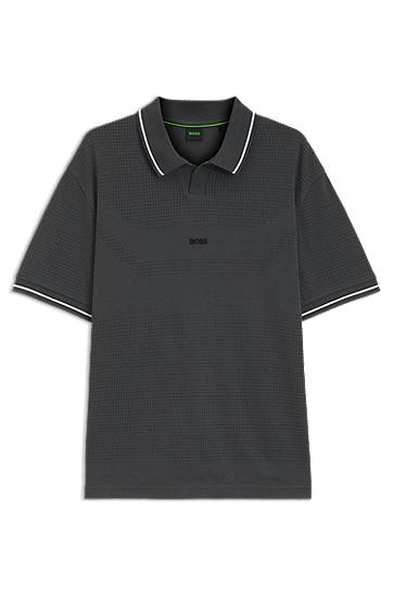Polo tričko BOSS Relaxed Fit Mesh Polo Shirt Šedá | 50544187, 0