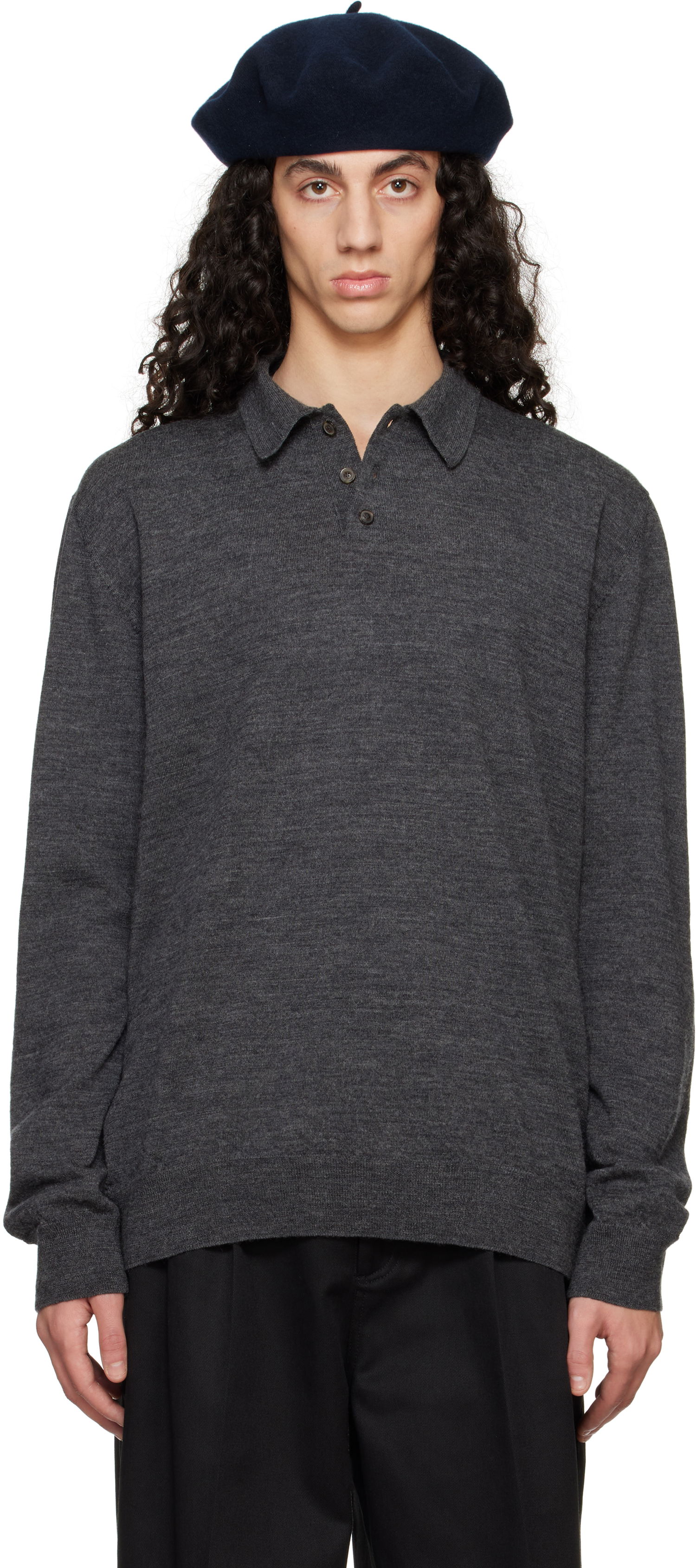 Sveter Maison Margiela Maison Margiela Wool Polo Šedá | S50GL0061 M13098, 0