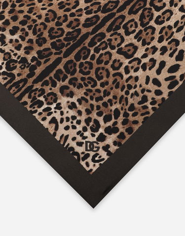 Šál Dolce & Gabbana Leopard-Print Silk Pocket Square Hnedá | GR412EG0THUHA93M, 1