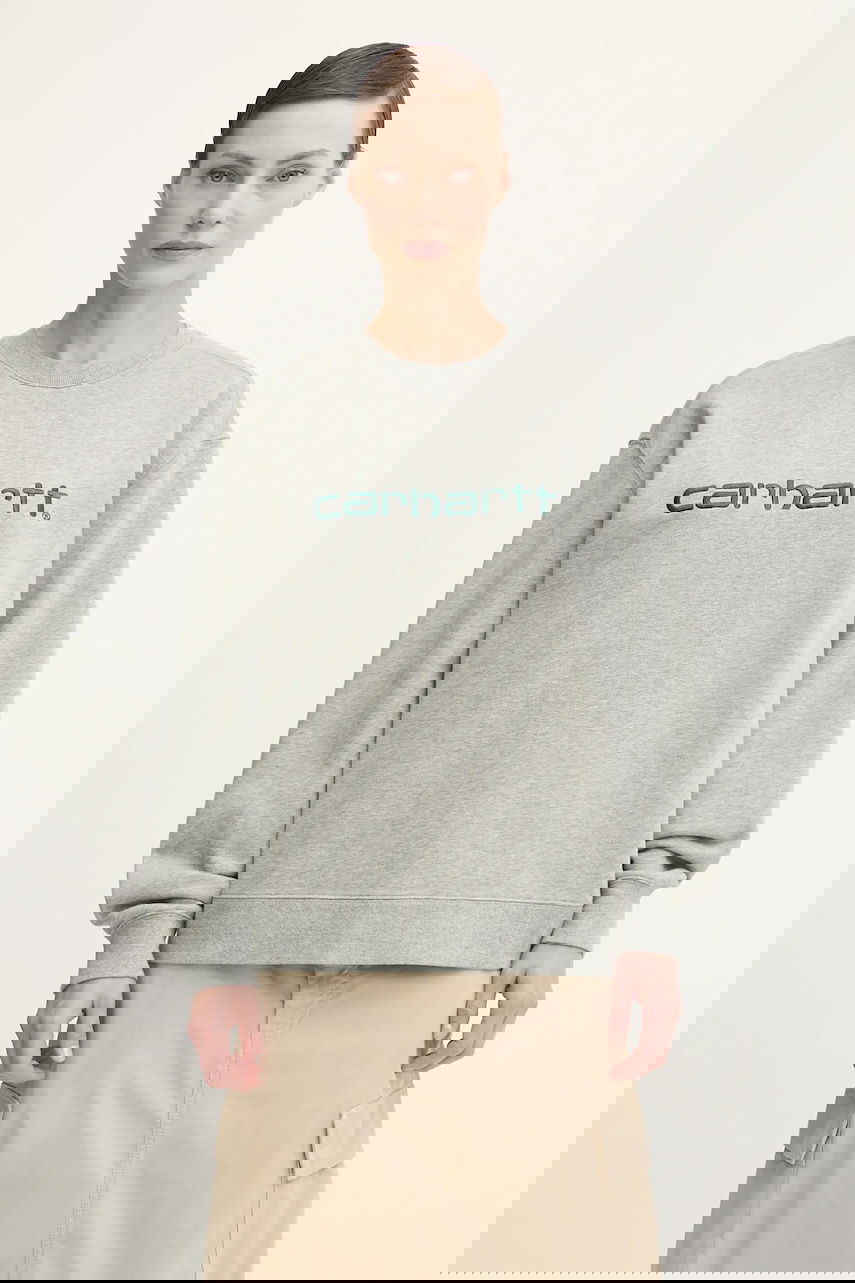 Mikina Carhartt WIP Embroidered Logo Crewneck Sweatshirt Šedá | I033647.32AXX, 0