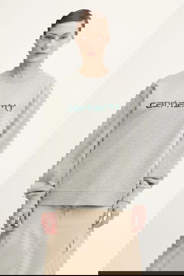 Mikina Carhartt WIP Embroidered Logo Crewneck Sweatshirt Šedá | I033647.32AXX, 0