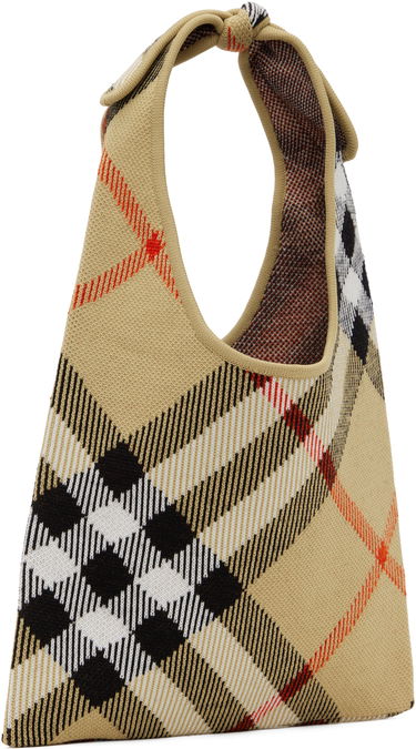 Kabelka Burberry Burberry Check Tie Knit Tote Béžová | 8110029, 1