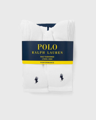 Ponožky Polo by Ralph Lauren 6-Pack Half Cushioned Performance Crew Socks Biela | 449943676001, 3