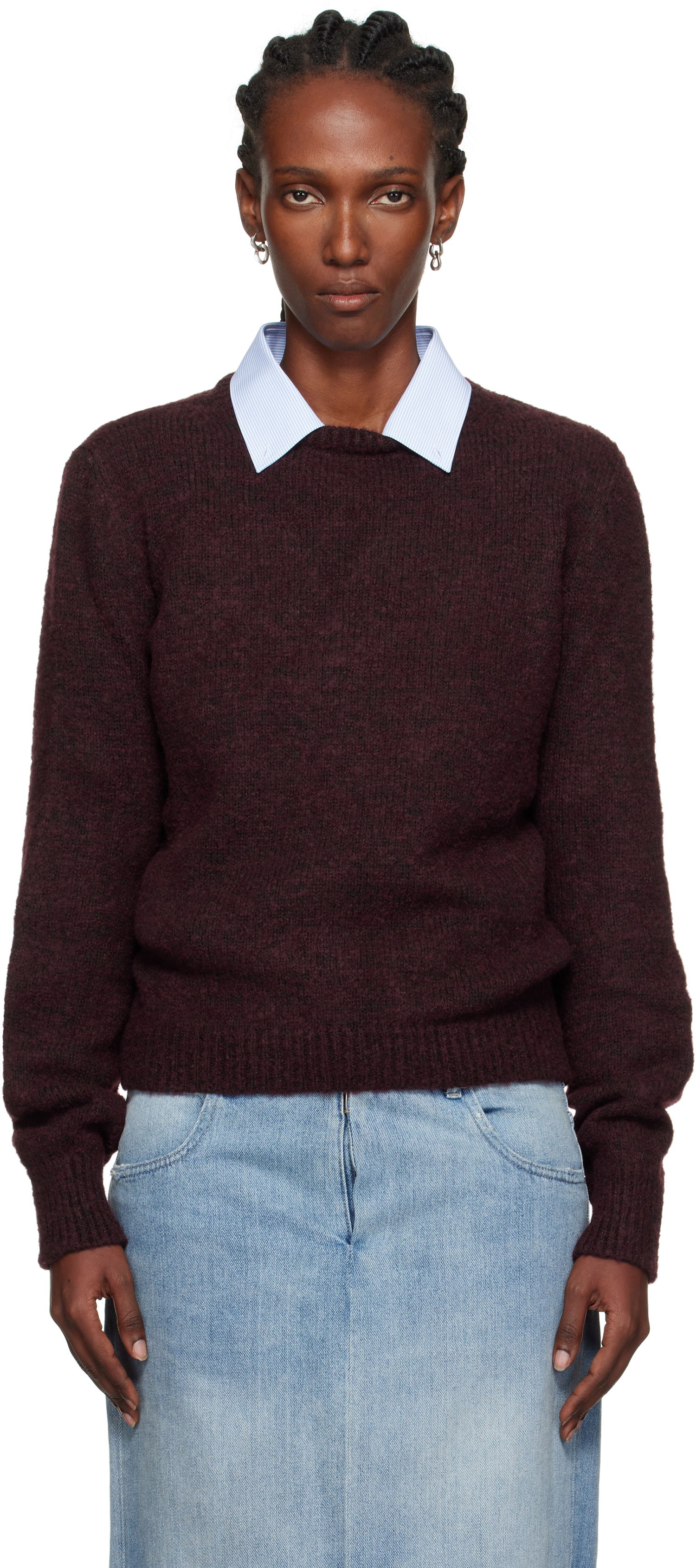 Sveter Maison Margiela Maison Margiela Crewneck Sweater Vínová | S51HL0026 M13154, 0