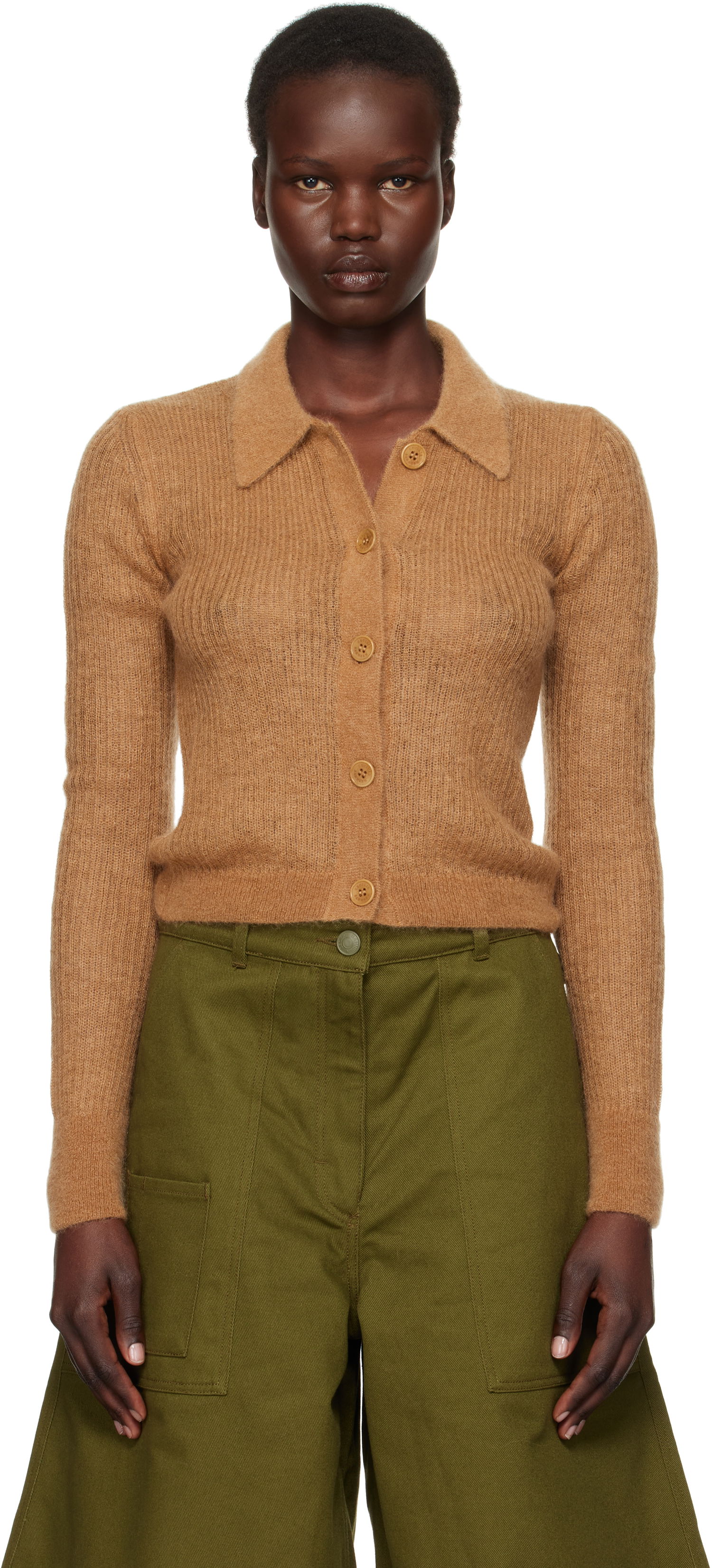 Sveter Cecilie Bahnsen Cecilie Bahnsen Jaki Knitted Cardigan Hnedá | 4.24KNI52003 JAKI CARDIGAN, 0