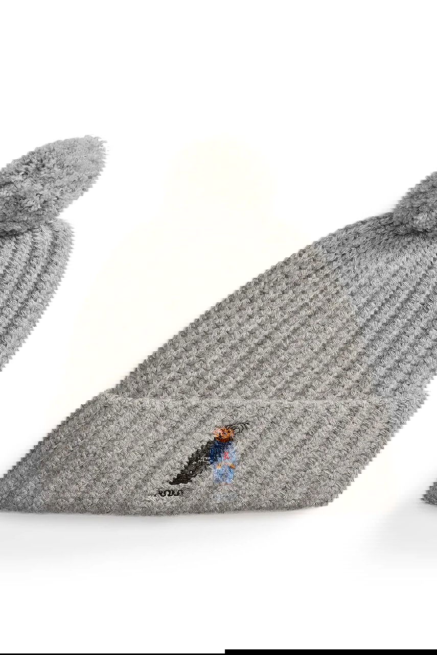 Kulicha Polo by Ralph Lauren Polo Ralph Lauren Wool Beanie with Pompom Šedá | 455936112, 0