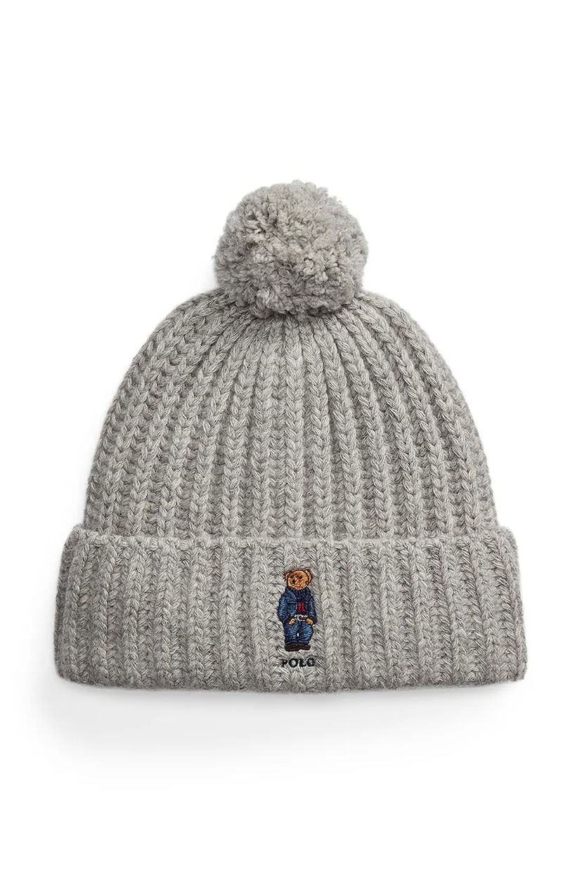 Kulicha Polo by Ralph Lauren Polo Ralph Lauren Wool Beanie with Pompom Šedá | 455936112