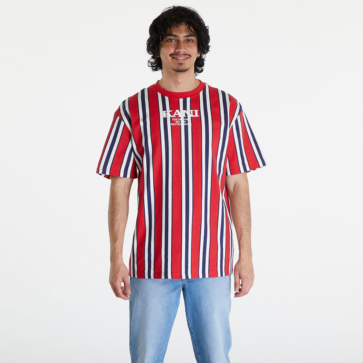 Tričko Karl Kani Retro Striped Tee Red/ Navy/ Off White Červená | KM241-034-1, 0