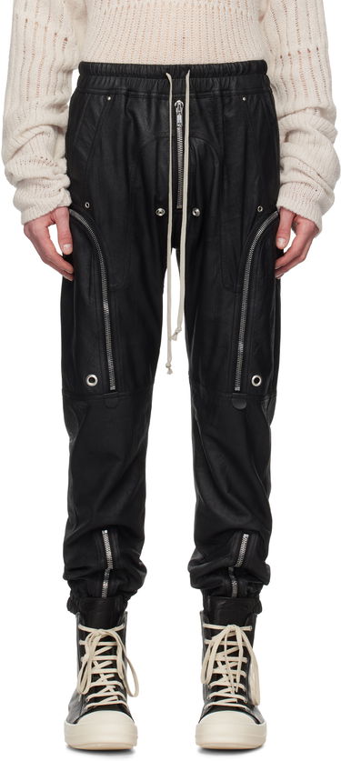 Cargo nohavice Rick Owens Rick Owens Hollywood Bauhaus Leather Cargo Pants Čierna | RU01E5377 LBA, 0