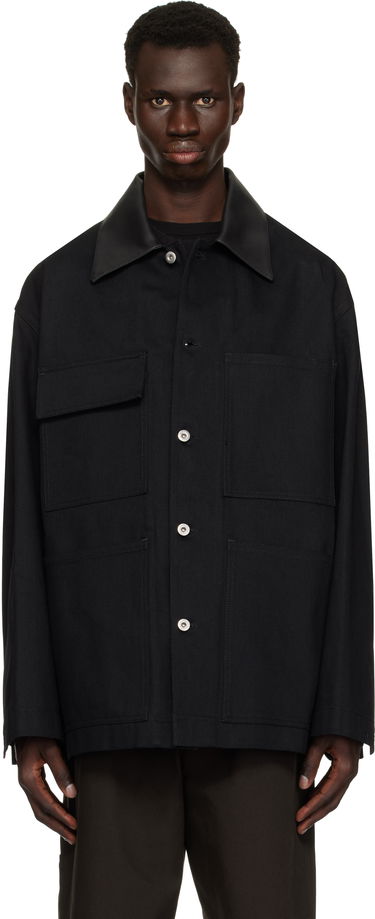 Bunda Jil Sander Jil Sander Leather Collar Denim Jacket Čierna | J22SW0033_J46655, 0