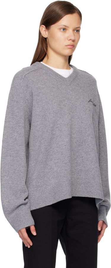 Sveter Acne Studios Wool V-Neck Sweater Šedá | B60384-, 1