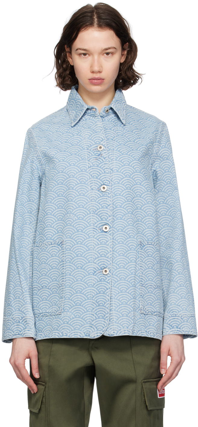 Bunda KENZO Blue Paris Pattern Denim Jacket Modrá | FE52DV2436K4, 0
